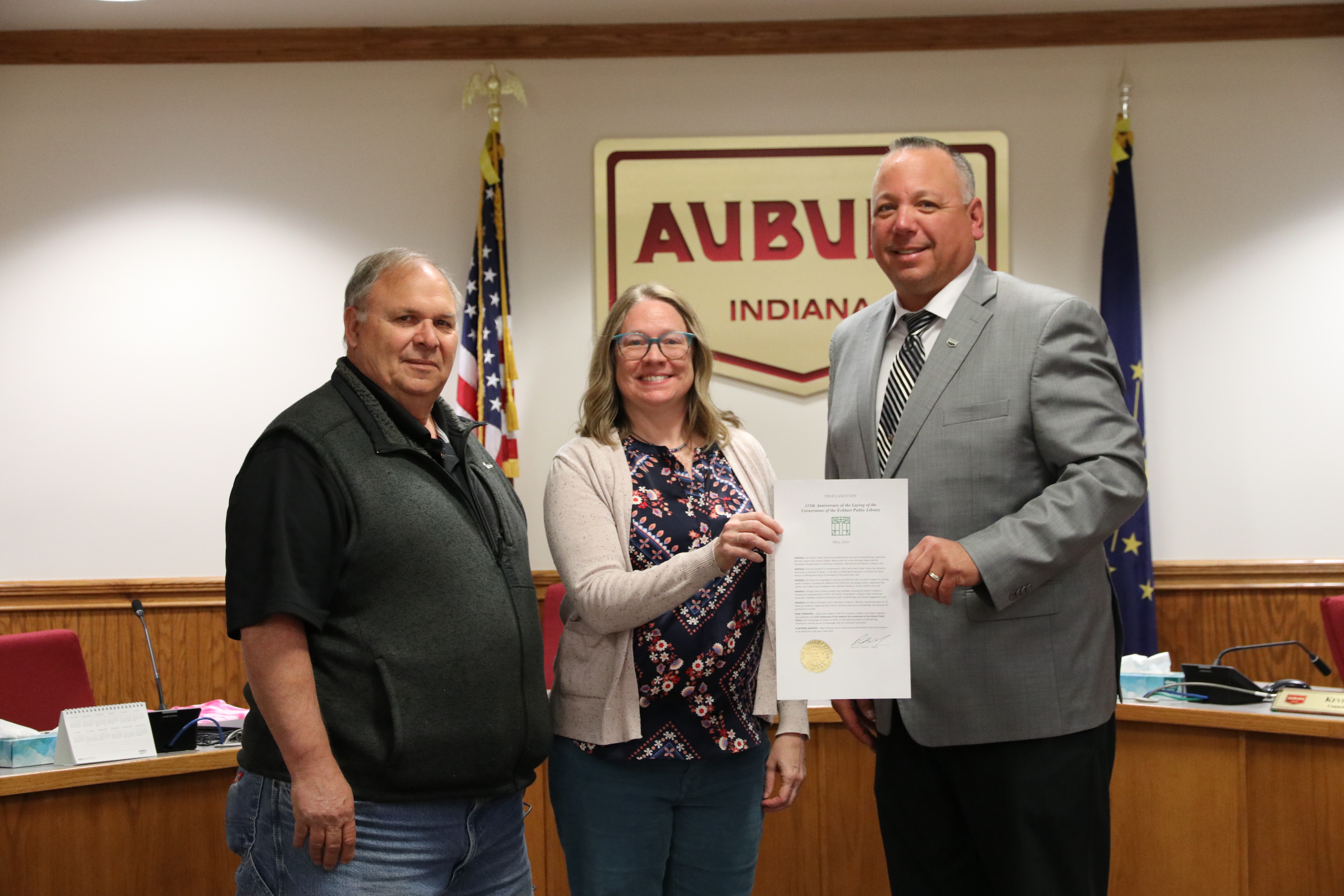 Eckhart Public Library Honored with Mayoral Proclamation for  115th Anniversary